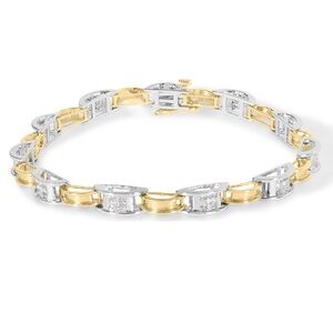 14K Two-Tone Gold 1.00 Cttw Princess-Cut